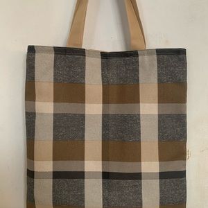 Winchester Plaid Charcoal Canvas Handmade Tote